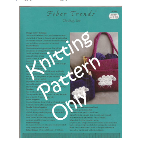 Fiber Trends Other - New The Sheep Tote Fiber Trends Felted Bag Purse Knitting Pattern AC-64x
